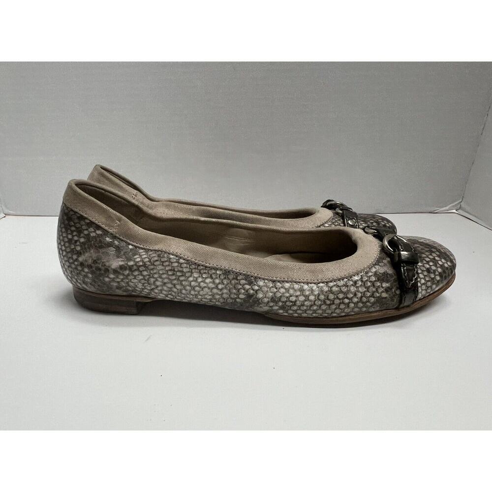 AGL Attilio Giusti Leombruni Women’s Snake Skin Leather Flats Buckle 38.5 (8.5)